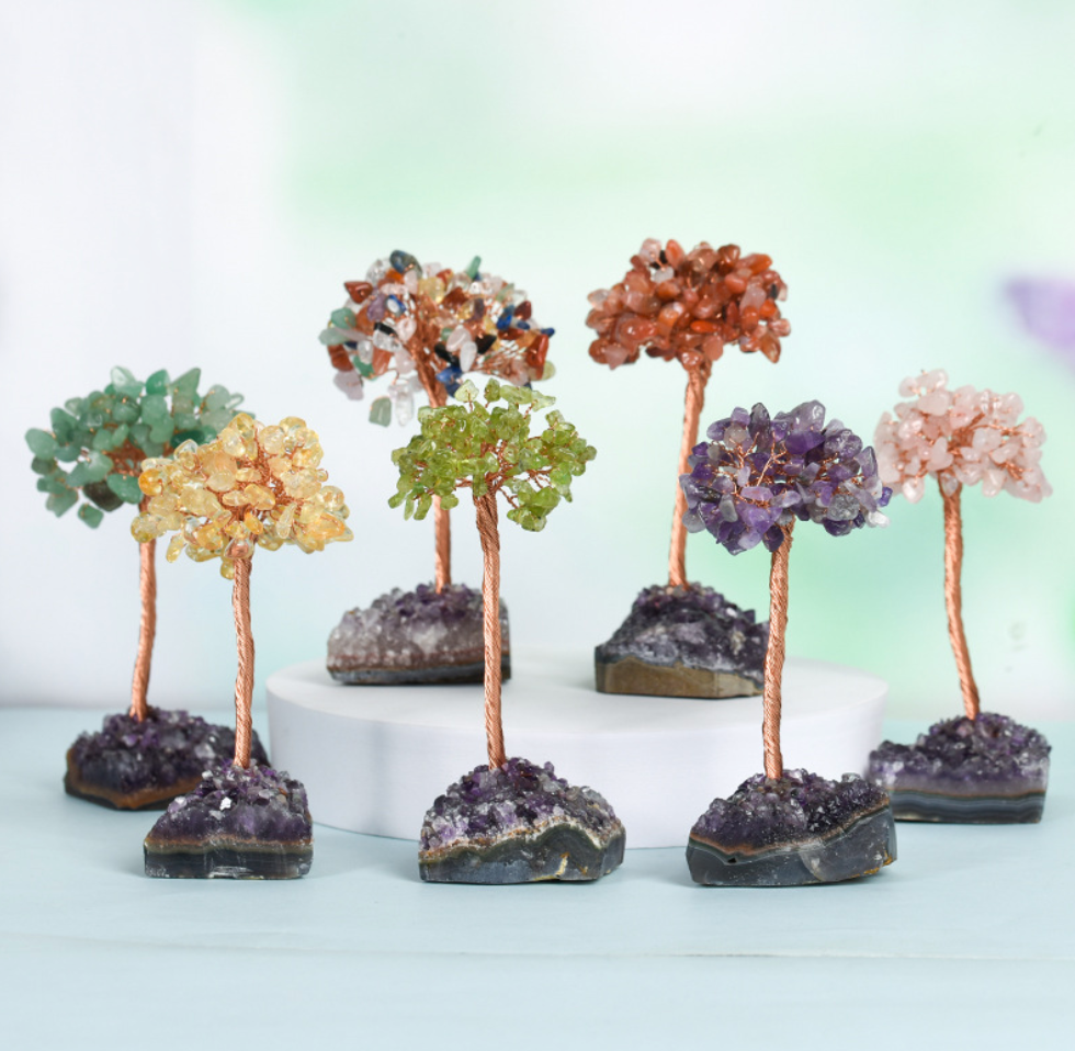 Amethyst Cluster Base Crystal Tree|Fortune Tree|Feng Shui Tree