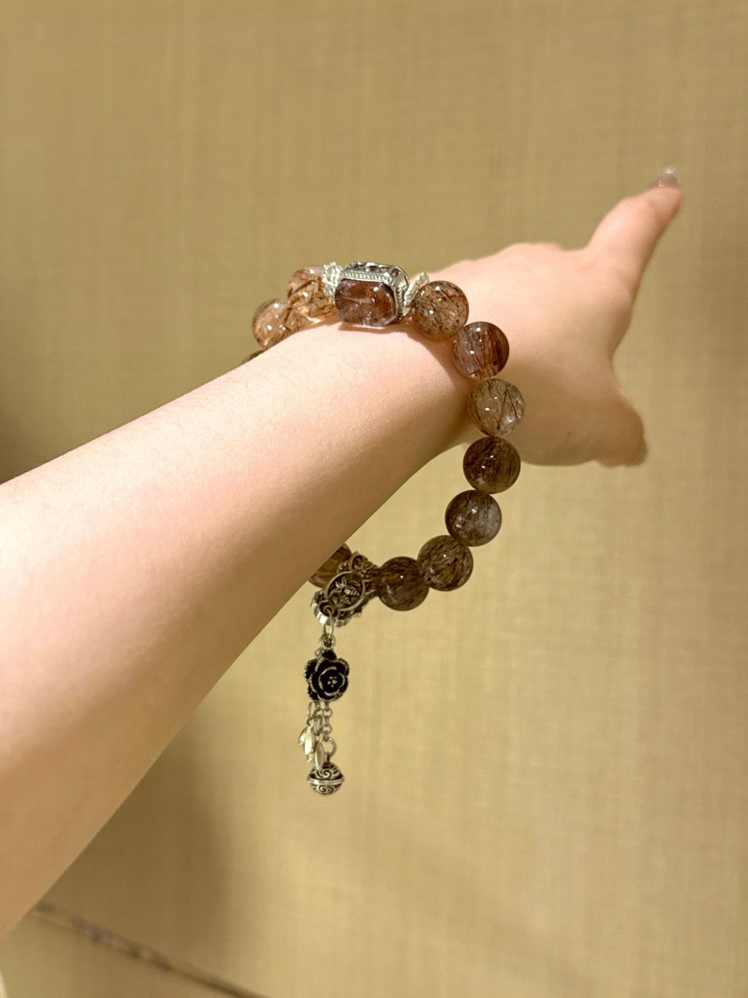 ▫️▪️Black Gold Super Phantom Quartz and Phantom Quartz "Magic Box" Bracelet