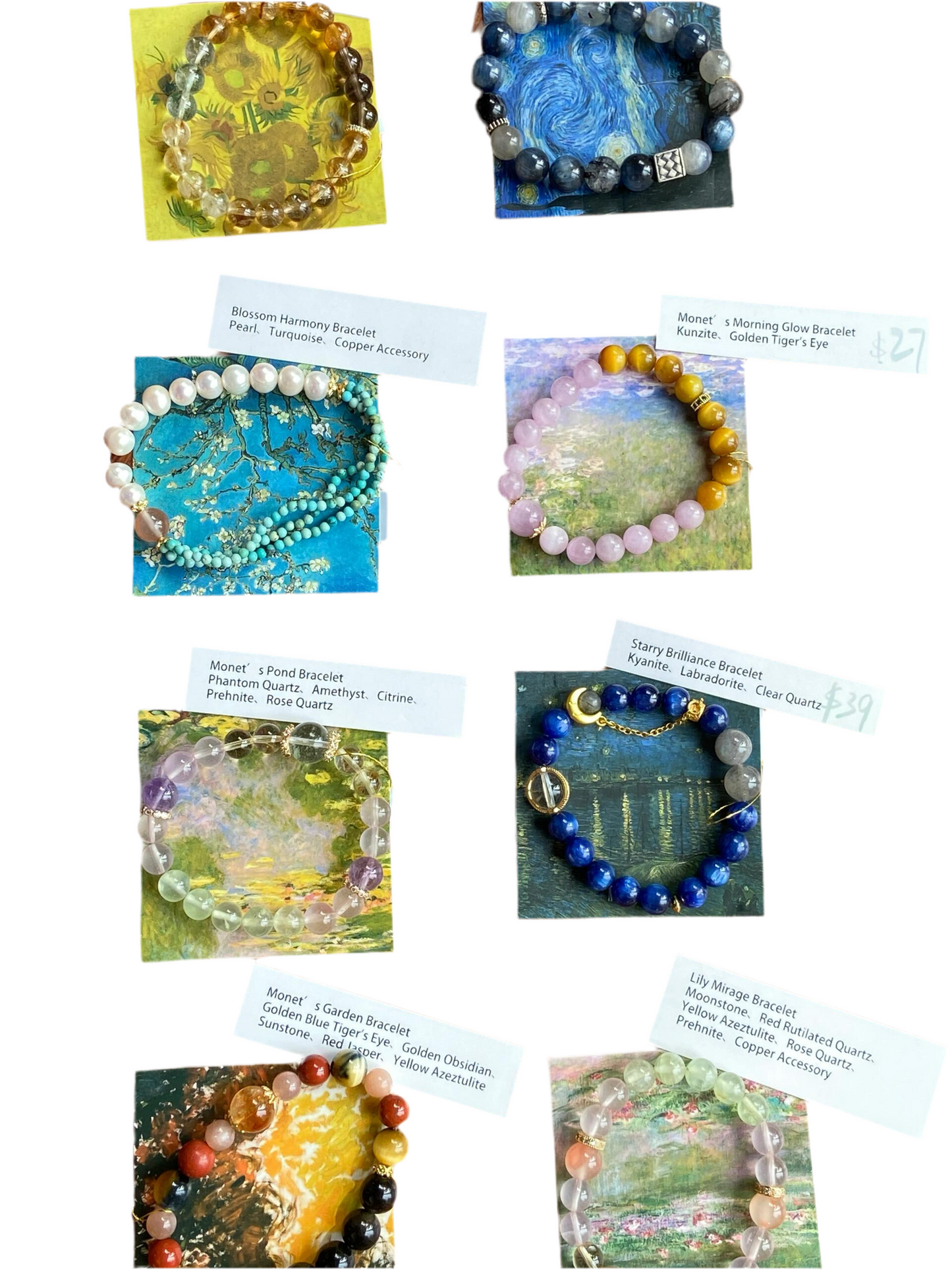 Impressionist-Inspired Crystal Bracelets: Art Meets Healing Energy